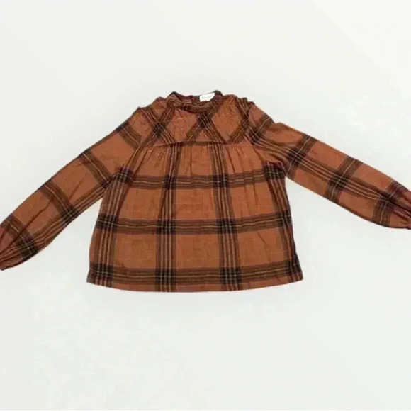 Revolve Bella Dahl cotton blend plaid mock neck top - Picture 5 of 13